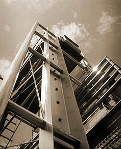 steelwork construction sepia